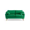 Habitat Ivor Fabric 2 Seater Sofa - Emerald Green - Ash Leg