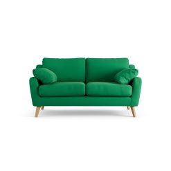 Habitat Ivor Fabric 2 Seater Sofa - Emerald Green - Ash Leg