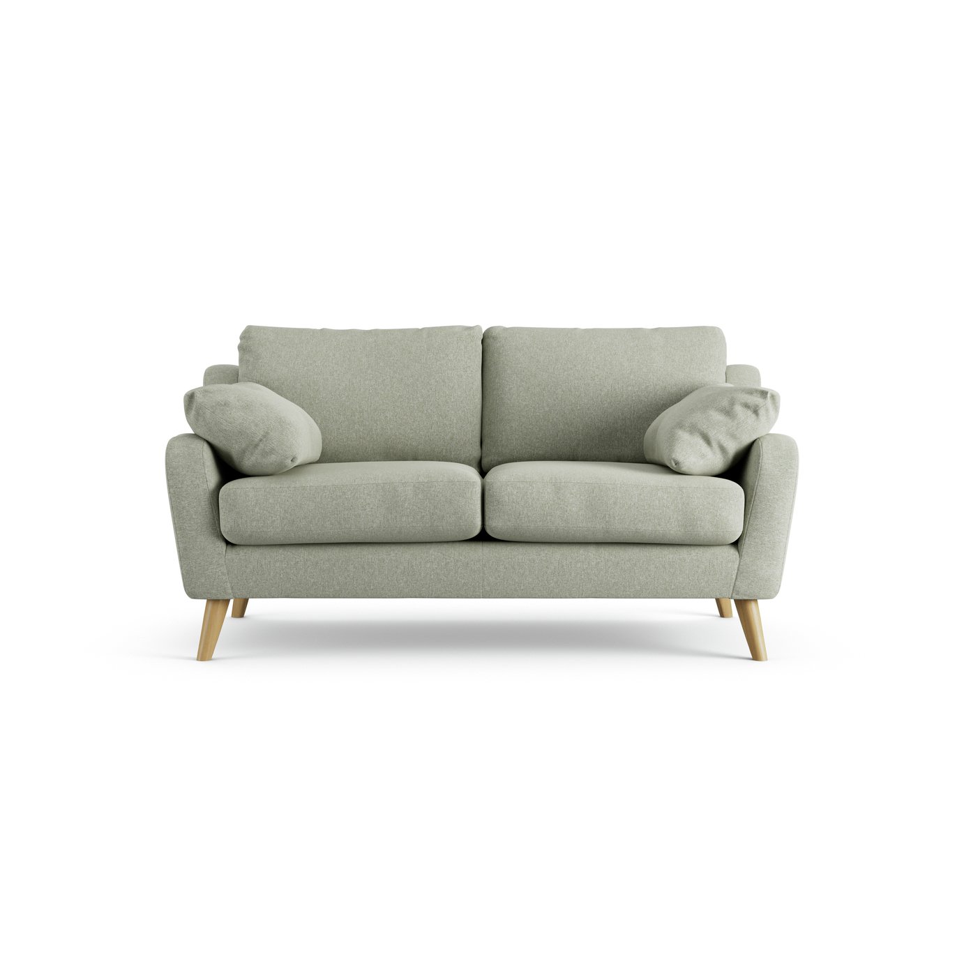 Habitat Ivor Fabric 2 Seater Sofa - Sage Green - Ash Leg