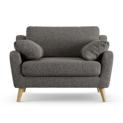 Habitat Ivor Fabric Cuddle Chair - Charcoal - Ash Leg