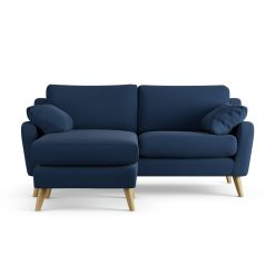 Habitat Ivor Left Hand Corner Sofa - Navy Blue - Ash Leg