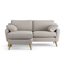Habitat Ivor Left Hand Corner Sofa - Stone - Ash Leg