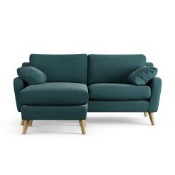 Habitat Ivor Left Hand Corner Sofa - Teal - Ash Leg