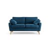 Habitat Ivor Velvet 2 Seater Sofa - Ink Blue - Ash Leg