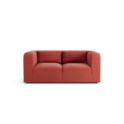 Habitat Lars Fabric 2 Seater Sofa - Papaya - Ash Leg