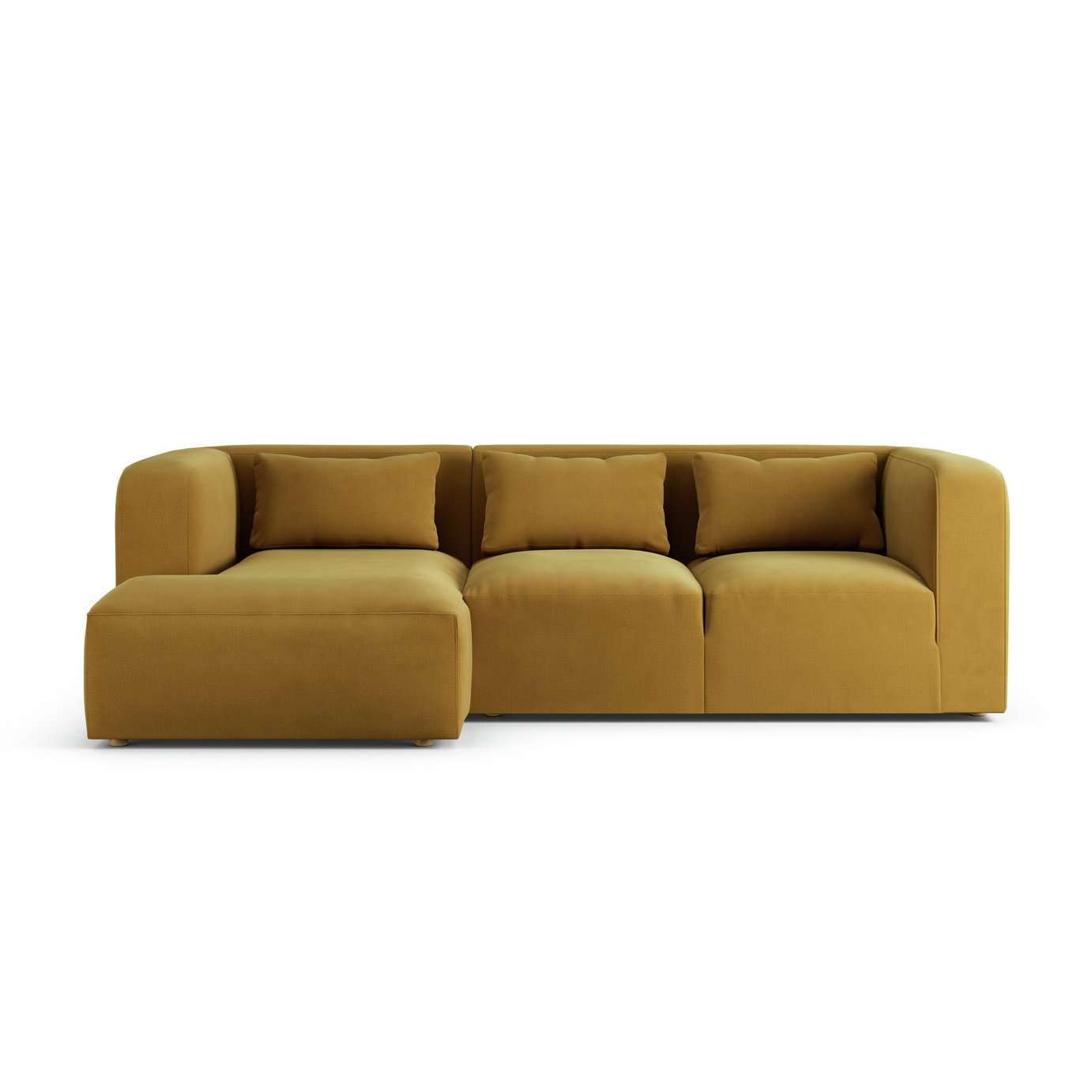 Habitat Lars Left Hand Corner Sofa - Gold - Ash Leg