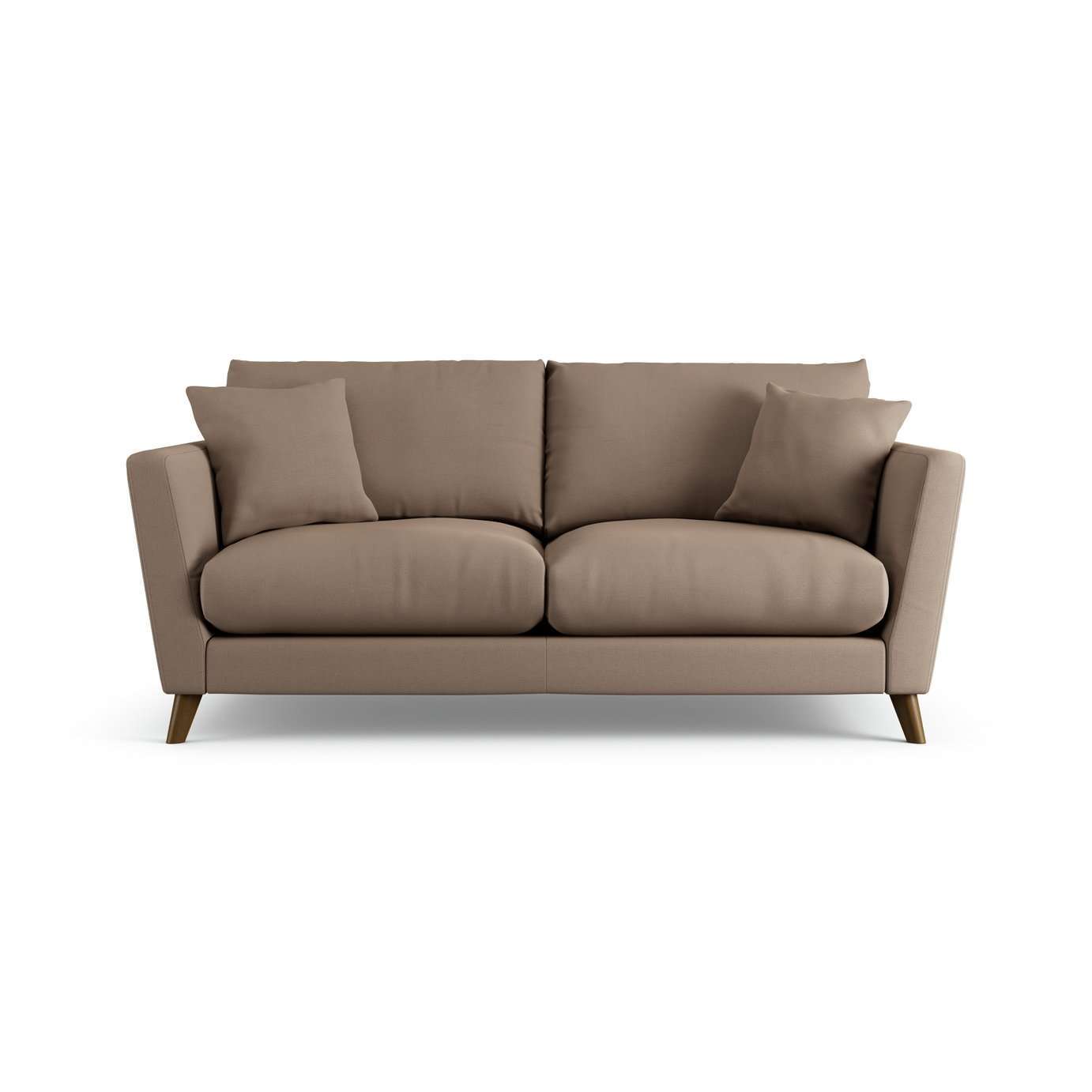 Habitat Lomond Fabric 3 Seater Sofa - Biscuit - Dark Leg