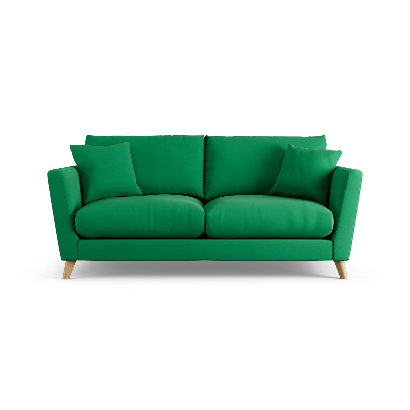 Habitat Lomond Fabric 3 Seater Sofa - Green - Ash Leg