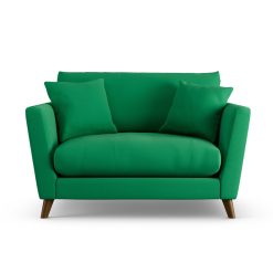 Habitat Lomond Fabric Cuddle Chair - Green - Dark Leg