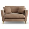 Habitat Lomond Fabric Cuddle Chair - Latte - Ash Leg