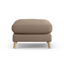 Habitat Lomond Fabric Footstool - Biscuit - Ash Leg