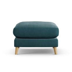 Habitat Lomond Fabric Footstool - Teal - Ash Leg