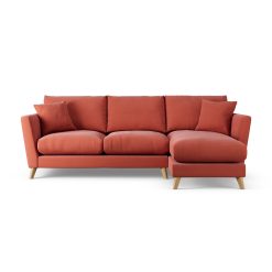 Habitat Lomond Right Hand Corner Sofa - Papaya - Ash Leg
