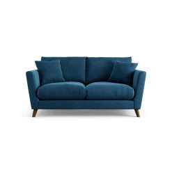 Habitat Lomond Velvet 2 Seater Sofa - Blue - Dark Leg