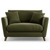 Habitat Lomond Velvet Cuddle Chair - Moss Green - Dark Leg