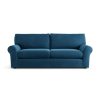 Habitat Molton Velvet 4 Seater Sofa - Ink Blue