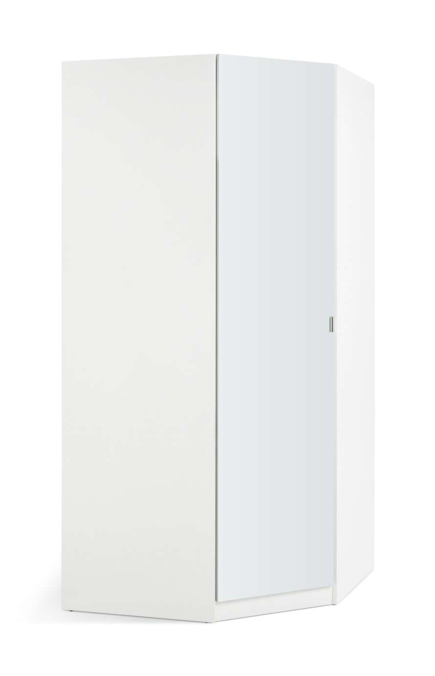 Habitat Munich Corner 1 Door Mirror Wardrobe - White