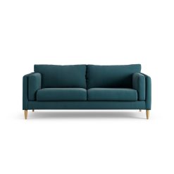 Habitat Newington Fabric 3 Seater Sofa - Teal - Ash Leg