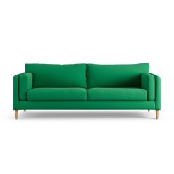 Habitat Newington Fabric 4 Seater Sofa - Green - Ash Leg