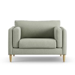 Habitat Newington Fabric Cuddle Chair - Sage Green -Ash Leg
