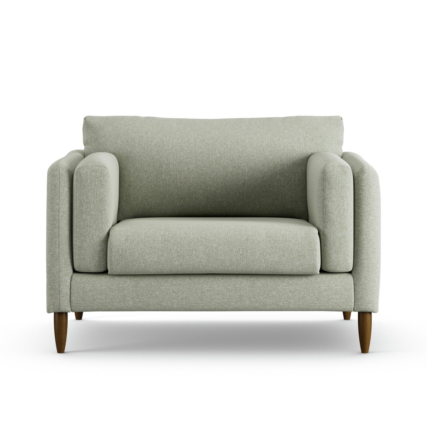 Habitat Newington Fabric Cuddle Chair - Sage Green -Dark Leg