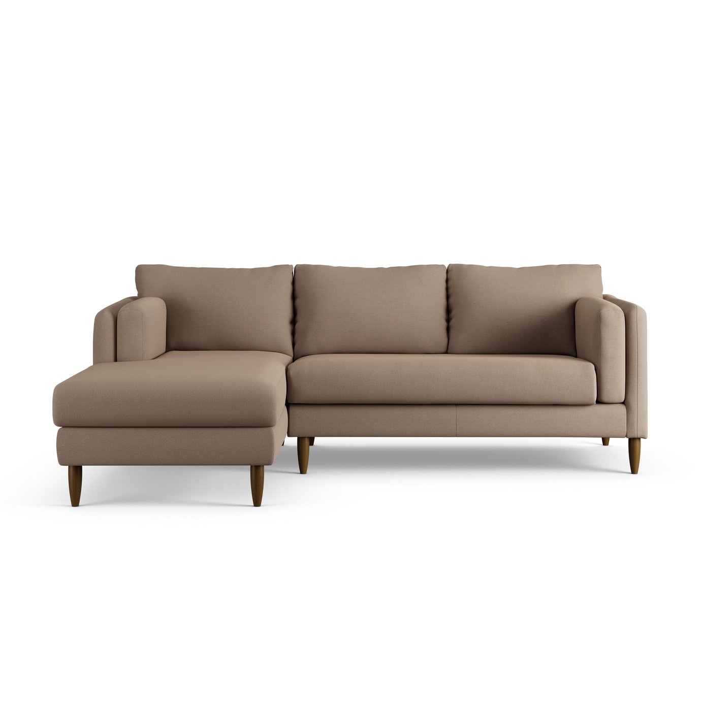 Habitat Newington Left Hand Corner Sofa - Biscuit - Dark Leg