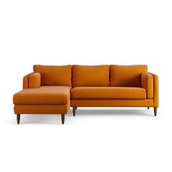 Habitat Newington Left Hand Corner Sofa - Orange - Dark Leg