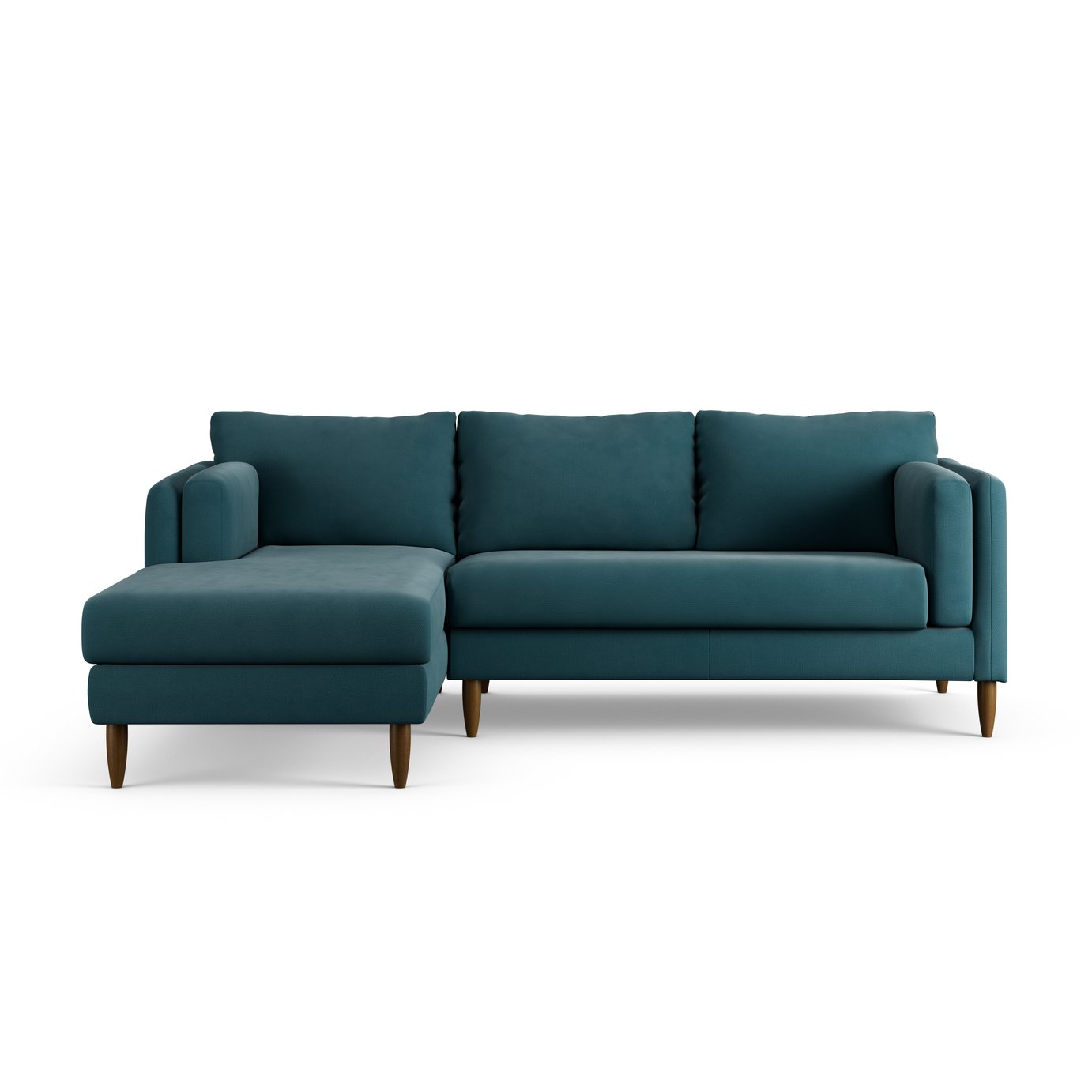 Habitat Newington Left Hand Corner Sofa - Teal - Dark Leg