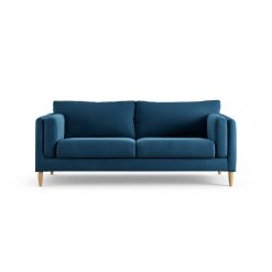 Habitat Newington Velvet 3 Seater Sofa - Ink Blue - Ash Leg