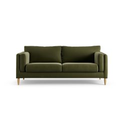 Habitat Newington Velvet 3 Seater Sofa - Moss Green- Ash Leg