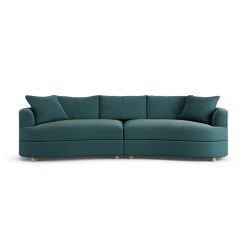 Habitat Sacha Fabric 4 Seater Sofa - Teal - Ash Leg