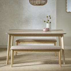 Habitat Skandi Oak Dining Table & 2 Oak Benches