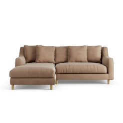 Habitat Swift Left Hand Corner Sofa - Latte - Ash Leg