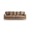 Habitat Swift Velvet 3 Seater Sofa - Latte - Ash Leg