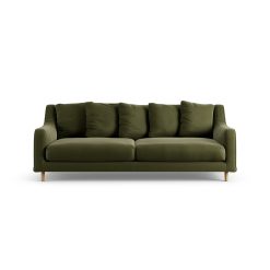 Habitat Swift Velvet 3 Seater Sofa - Moss Green - Ash Leg