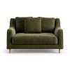 Habitat Swift Velvet Cuddle Chair - Moss Green - Ash Leg