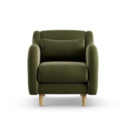 Habitat Turnmill Velvet Armchair - Moss Green - Ash Leg