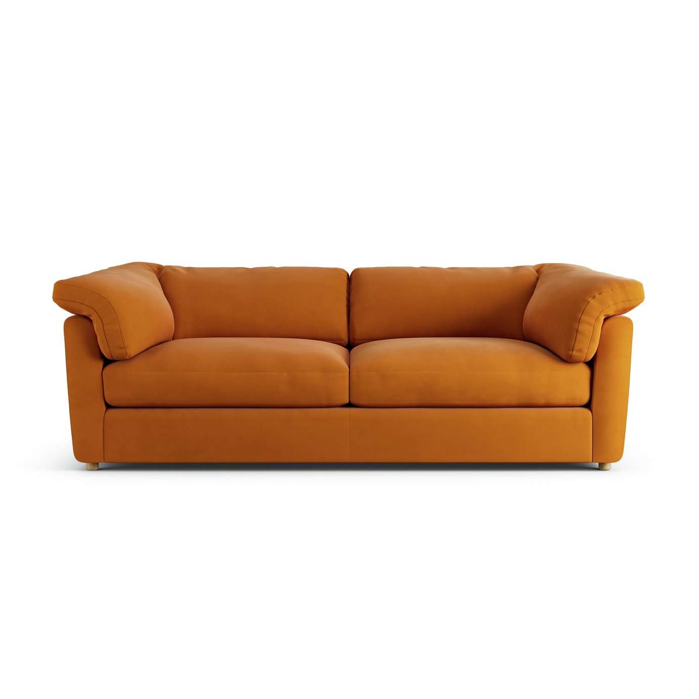 Habitat Wynn Fabric 4 Seater Sofa - Orange - Ash Leg