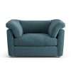 Habitat Wynn Fabric Cuddle Chair - Blue - Ash Leg