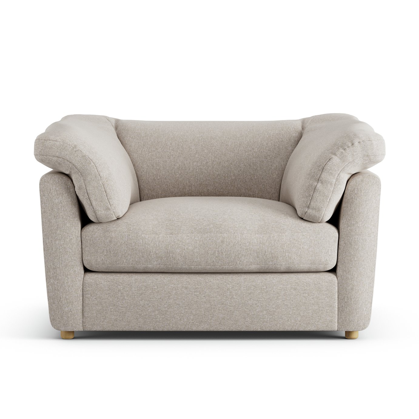Habitat Wynn Fabric Cuddle Chair - Natural - Ash Leg