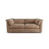 Habitat Wynn Velvet 3 Seater Sofa - Latte - Ash Leg