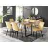 Modern Marble And Silver Dining Table Set With 6 Luxury Velvet Dining Chairs