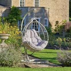 Pacific Blake Metal Hanging Garden Egg Chair - Grey