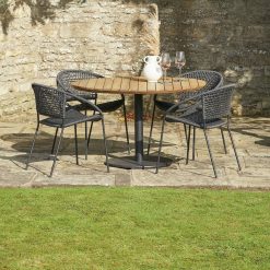 Pacific Dakota 4 Seater Rattan Effect Patio Set - Black