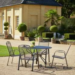 Pacific Savoy 4 Seater Metal Patio Set - Grey