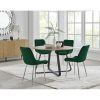 Venedocia Round Wood Effect Dining Table & 4 Luxury Velvet Dining Chairs