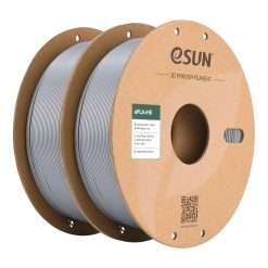 eSUN PLA+ Filament 1.75mm, ePLA+HS High Speed 3D Printer Filament Dimensional Accuracy +/- 0.03mm, 1KG per Spool, 2 Spools for High Speed Printers,Silver and Silver