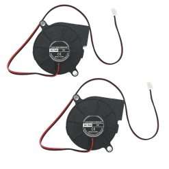 JZK 2pcs 5cm 5015 Blower Fan - 5V DC, 50x50x15mm, Silent Mini Cooling Fan for 3D Printer