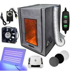 Smart Control Resin 3D Printer Enclosure with Ventilation Kit + UV Curing Light Compatible with ANYCUBIC Photon Mono 2, ELEGOO Mars 4 MSLA, Neptune 3 Pro, Ender 3 3D Printer...