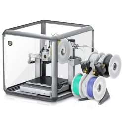 TOPCUBE 3D Printer Enclosure for Bambu Lab A1 Combo, 360° Transparent Acrylic Enclosure with LED Light, Odor Isolation Noise Reduction Constant Temperature 3D Printer Cover Box,...